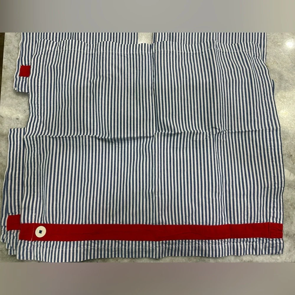 Crate & Barrel (6) blue striped Marina napkins